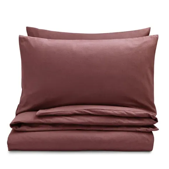 Duvet Cover Set with Pillowcase - Claret, Cotton