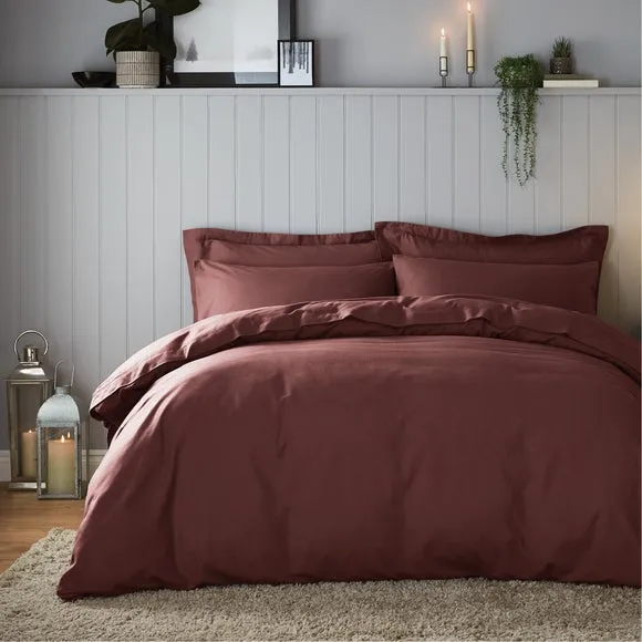 Duvet Cover Set with Pillowcase - Claret, Cotton