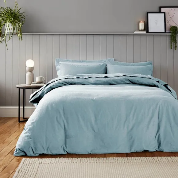 Duvet Cover Set with Pillowcase - Duck Egg, Cotton