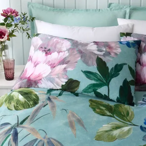 Duvet Cover Set with Pillowcase - Green, Cotton