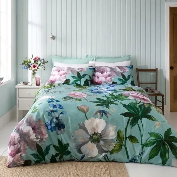 Duvet Cover Set with Pillowcase - Green, Cotton image