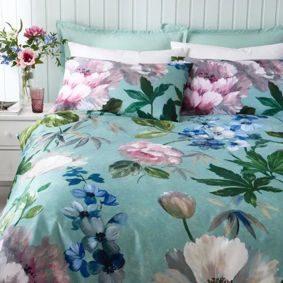 Duvet Cover Set with Pillowcase - Green, Cotton