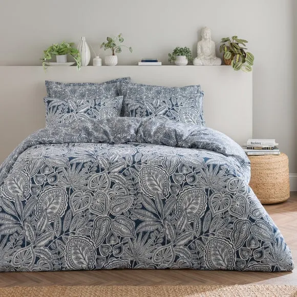 Duvet Cover Set with Pillowcase - Navy, Cotton