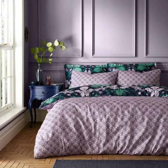 Duvet Cover Set with Pillowcase - Navy, Satin