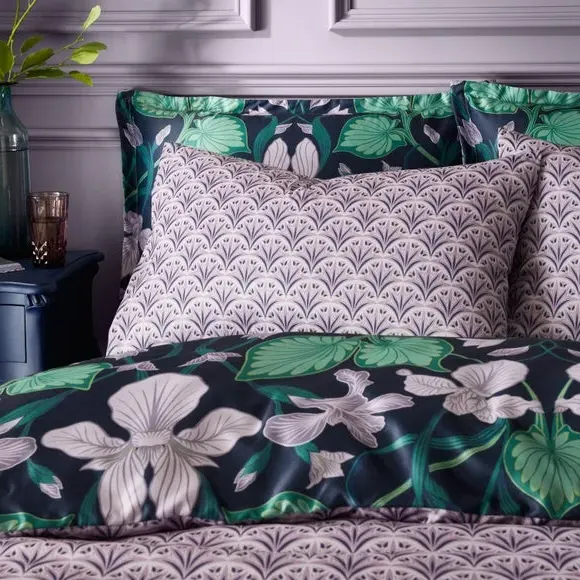 Duvet Cover Set with Pillowcase - Navy, Satin