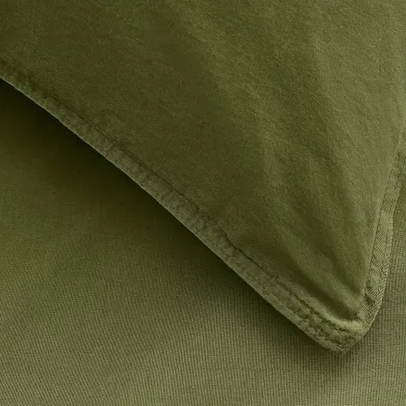 Duvet Cover Set with Pillowcase - Olive, Cotton