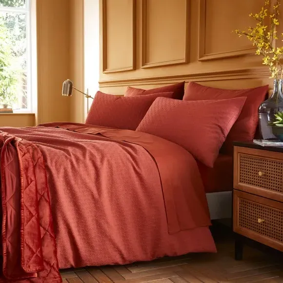 Duvet Cover Set with Pillowcase - Orange, Polyester