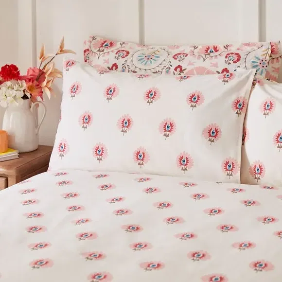 Duvet Cover Set with Pillowcase - Pink, Cotton