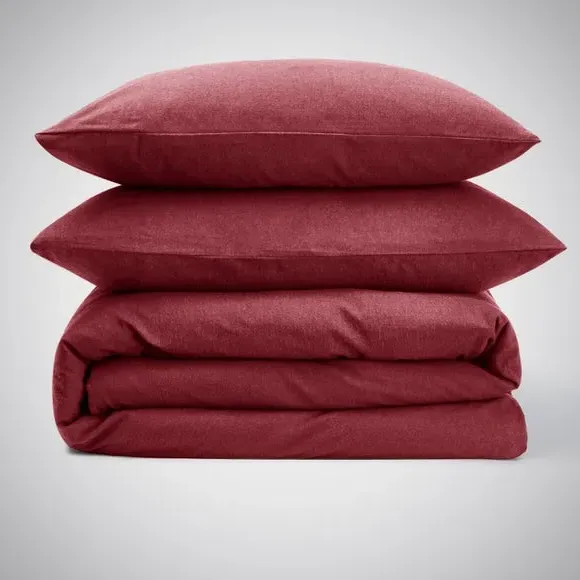 Duvet Cover Set with Pillowcase - Red, Cotton
