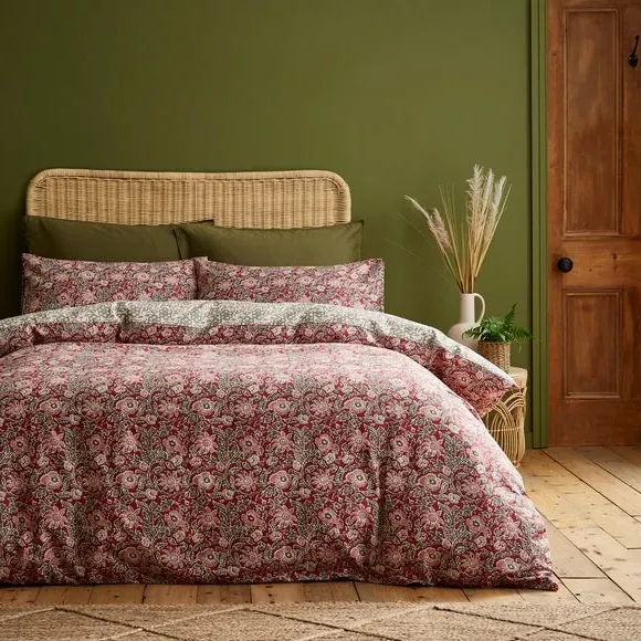 Duvet Cover Set with Pillowcase - Red, Cotton