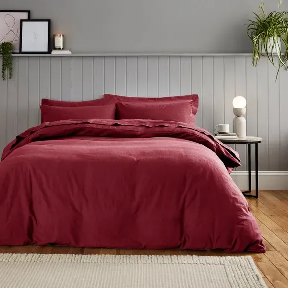Duvet Cover Set with Pillowcase - Red, Cotton