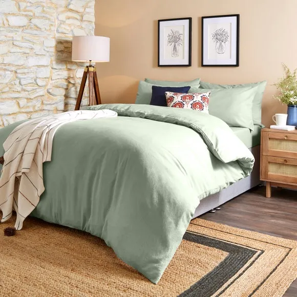 Duvet Cover Set with Pillowcase - Sage, Cotton