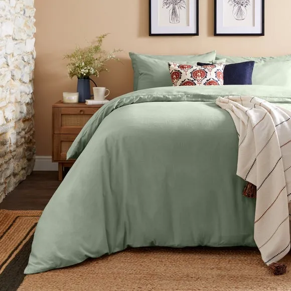 Duvet Cover Set with Pillowcase - Sage, Cotton