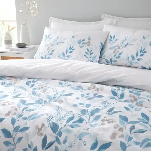 Duvet Cover Set with Pillowcase - Teal, Cotton