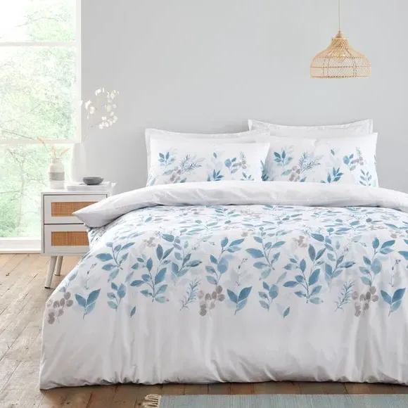 Duvet Cover Set with Pillowcase - Teal, Cotton
