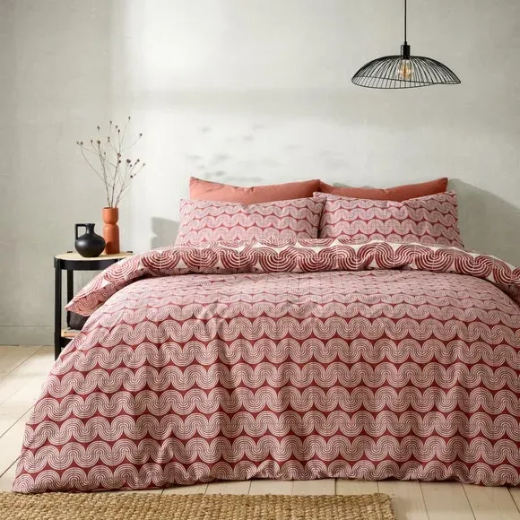 Duvet Cover Set with Pillowcase - Terracotta, Cotton image