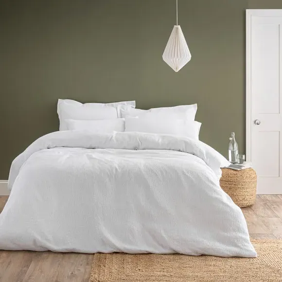 Duvet Cover Set with Pillowcase - White, Cotton