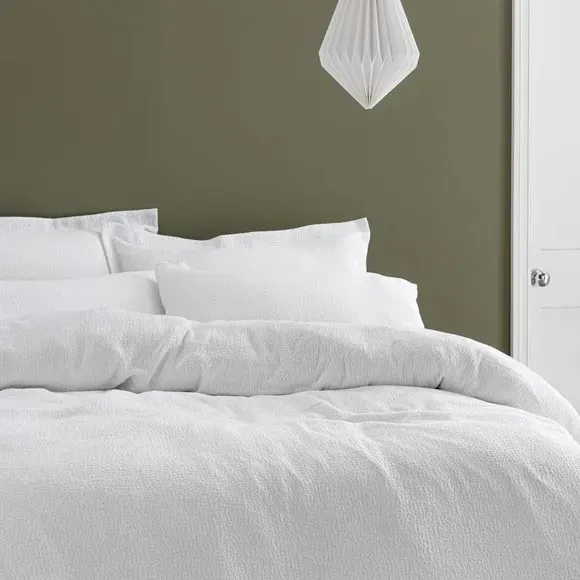 Duvet Cover Set with Pillowcase - White, Cotton
