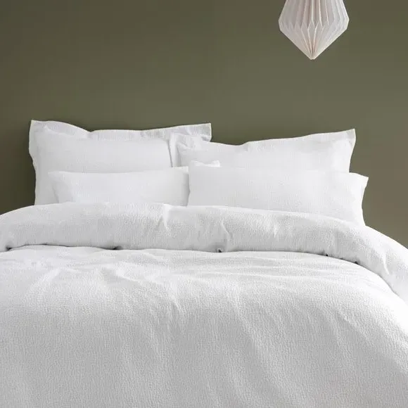 Duvet Cover Set with Pillowcase - White, Cotton