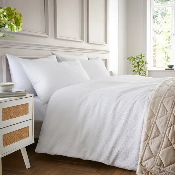 Duvet Cover Set with Pillowcase - White, Polyester
