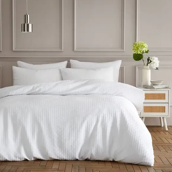 Duvet Cover Set with Pillowcase - White, Polyester
