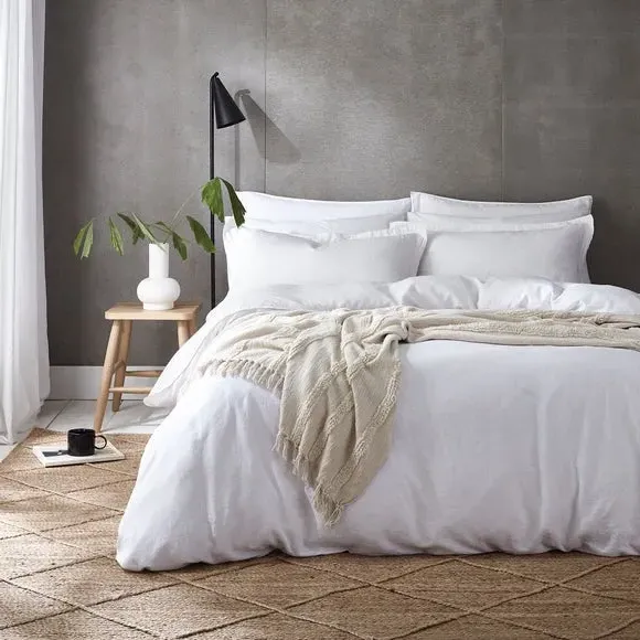 Duvet Cover Set with Pillowcase - White