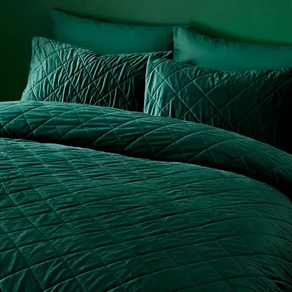 Duvet Cover Set with Pinsonic Design - Emerald