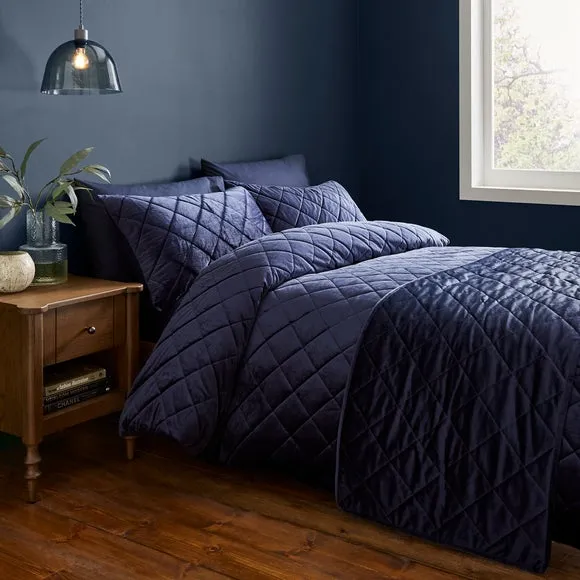 Duvet Cover Set with Pinsonic Design - Navy