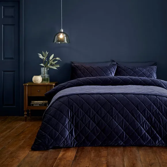 Duvet Cover Set with Pinsonic Design - Navy