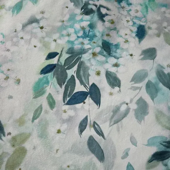 Duvet Cover Set with Trailing Leaf - Teal, Velvet