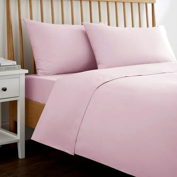 Duvet Cover with Button Fastening - Baby Pink