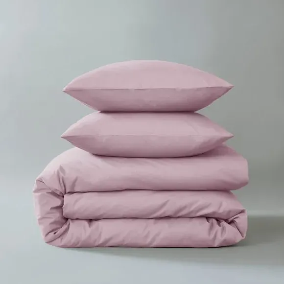 Duvet Cover with Button Fastening - Baby Pink