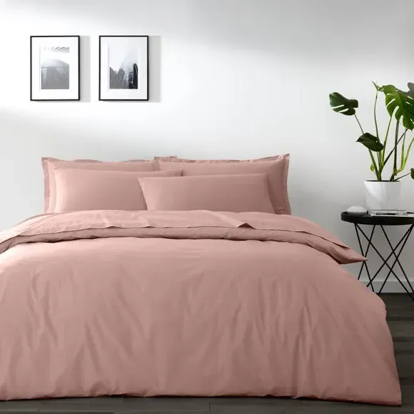 Duvet Cover with Button Fastening - Blush