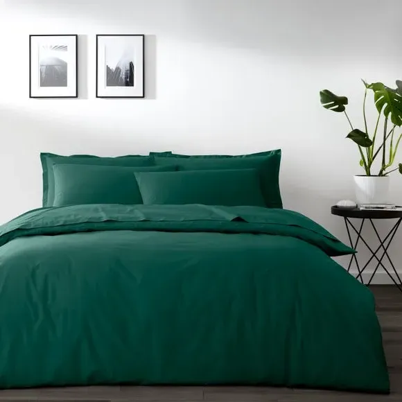 Duvet Cover with Button Fastening - Emerald