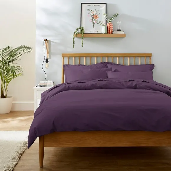 Duvet Cover with Button Fastening - Violet