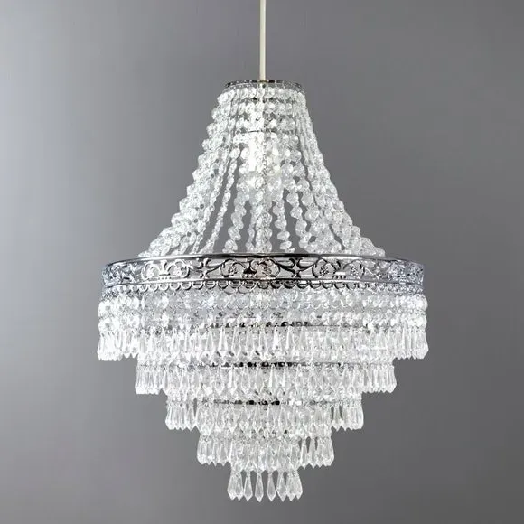 Easy Fit Chandelier Pendant Shade - Silver image