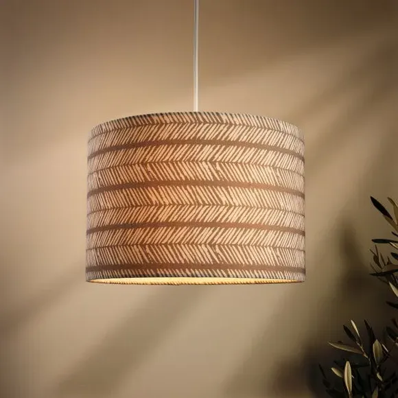 Easy Fit Lamp Shade - Green, Chevron Design