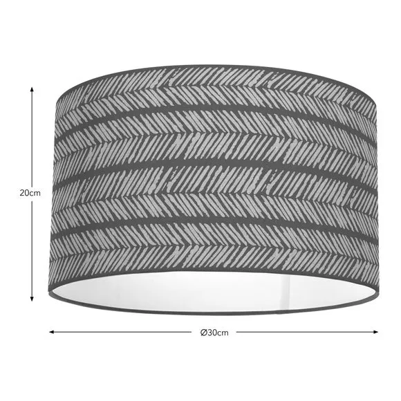 Easy Fit Lamp Shade - Green, Chevron Design