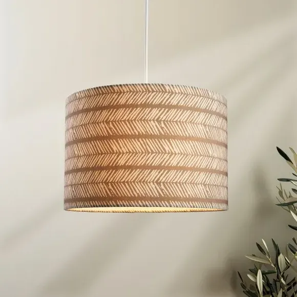 Easy Fit Lamp Shade - Green, Chevron Design