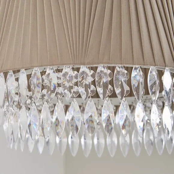 Easy Fit Lamp Shade with Beads - Grey