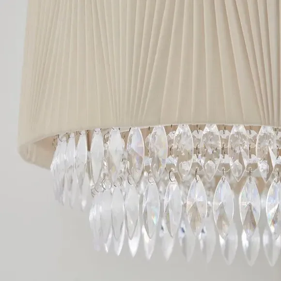 Easy Fit Lamp Shade with Beads - Sandstone