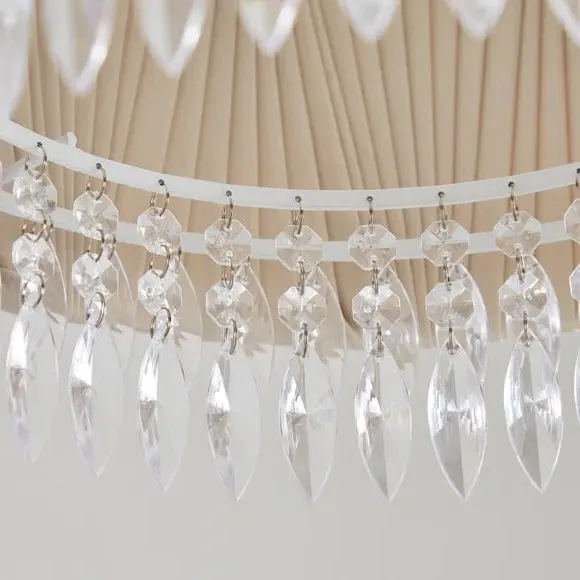 Easy Fit Lamp Shade with Beads - Sandstone