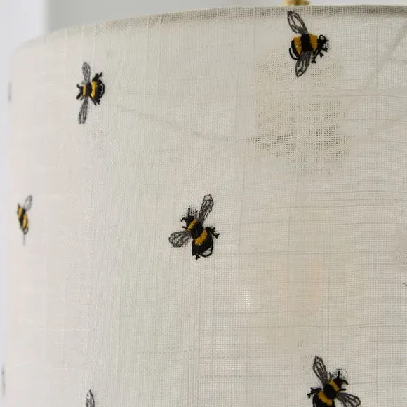 Easy Fit Lamp Shade with Embroidery - Off-White