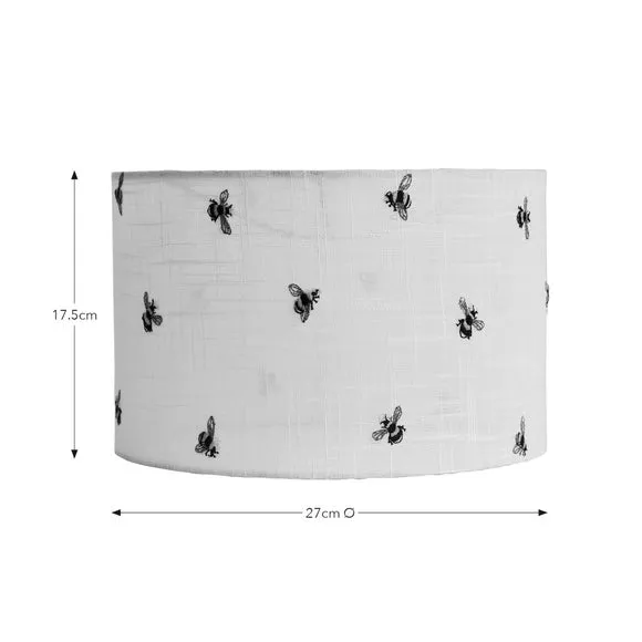 Easy Fit Lamp Shade with Embroidery - Off-White