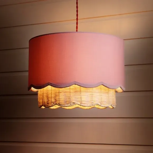 Easy Fit Lamp Shade with Scallop Detail - Heather