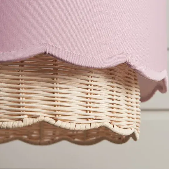 Easy Fit Lamp Shade with Scallop Detail - Heather