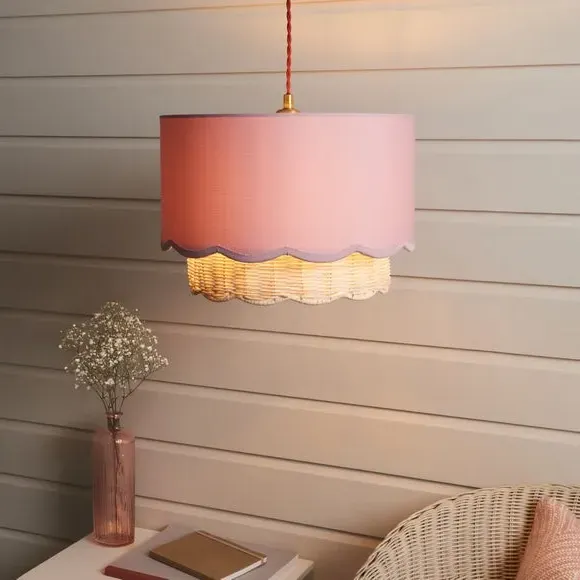Easy Fit Lamp Shade with Scallop Detail - Heather