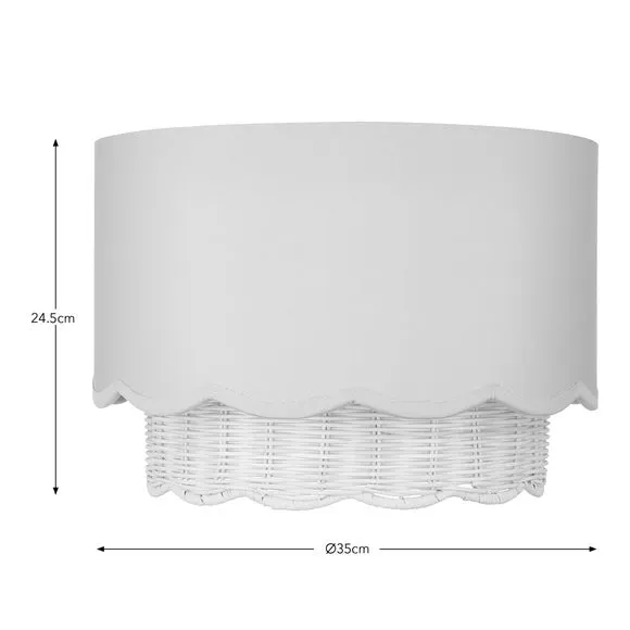 Easy Fit Lamp Shade with Scallop Detail - Heather