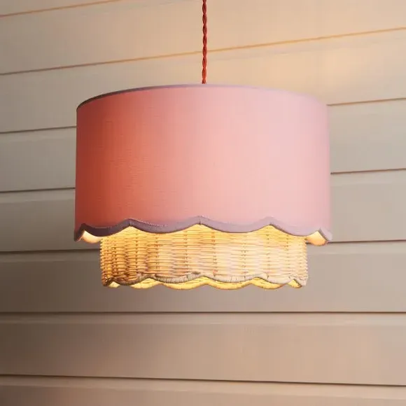 Easy Fit Lamp Shade with Scallop Detail - Heather image