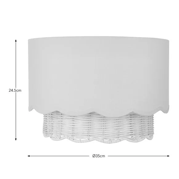 Easy Fit Lamp Shade with Scallop Detail - Natural